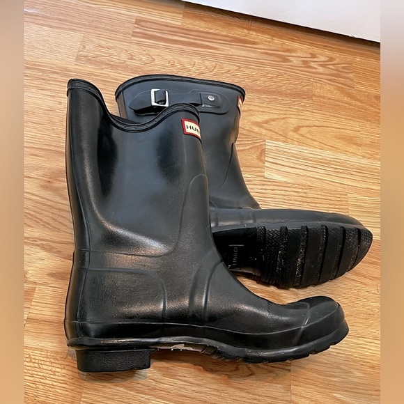 Hunter Black Short Rain Boots Women’s Size 7 - Picture 2 of 10